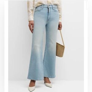 Mother Hustler Roller Flood Jeans In Cherie Cherie Size 29 Wide Leg High Rise